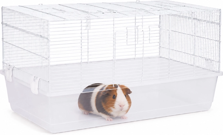 Petsi Käfig für Meerschweinchen und Kaninchen 80 cm mit Tragegriffen, weiß