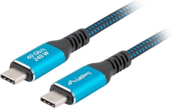 USB‑C Cable USB4 2 m 240 W 8K 60 Hz black‑blue