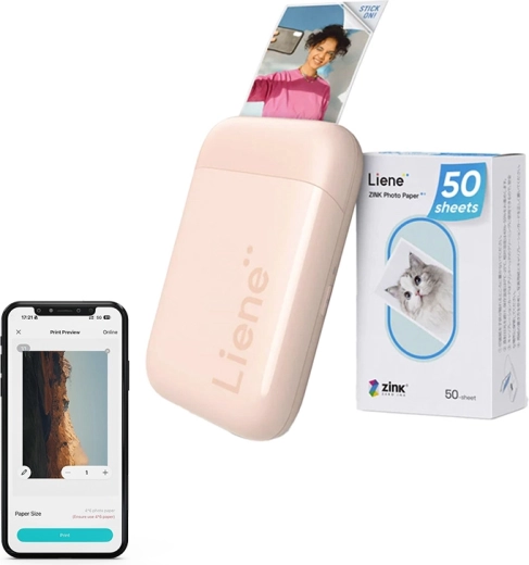 Liene Pearl 2x3 Portable Photo Printer, Pink