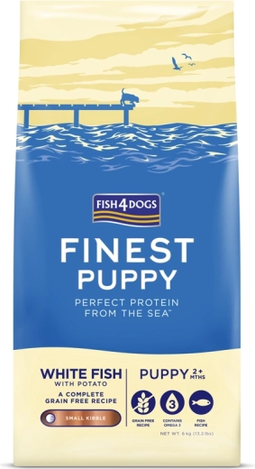 Brokjes voor puppy’s van witte vis met aardappelen FISH4DOGS 6 kg