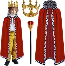 Costume royal pour enfants – cape, couronne et sceptre