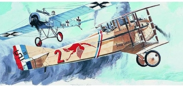 Model Spad S.8 15,4 x 19,3 cm in doos 31 x 13,5 x 3,5 cm