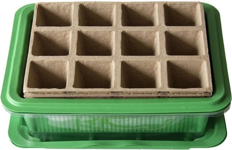Mini greenhouse with seedling paper tray, 12 cells, 3 sets