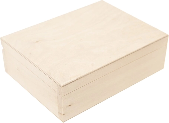 Boîte de rangement en bois beige 20 × 15 × 7 cm