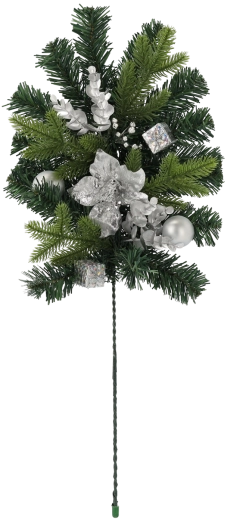 Zilveren kerstdecoratieve tak 60 cm