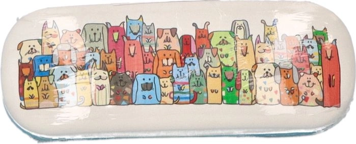 Stay Pawsitive Glasses Case with Dog Motif, Waterproof PVC