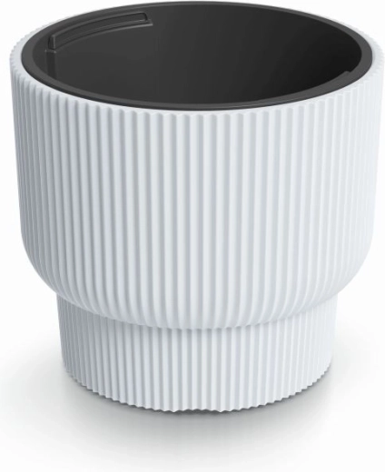 Pot de fleurs en plastique avec insert Milly 39,5 cm blanc