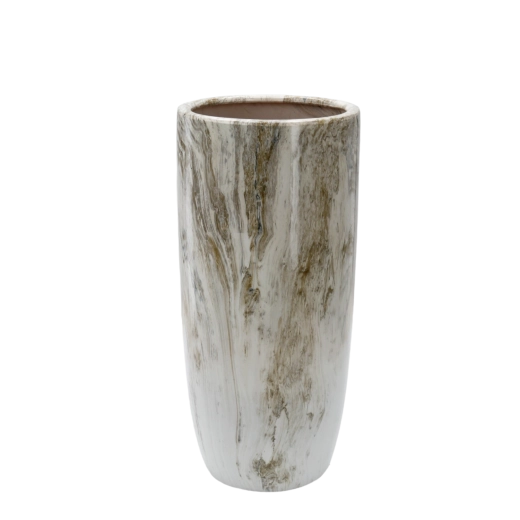 Ceramic flower pot cover with marble effect 33 × 33 × 70 cm