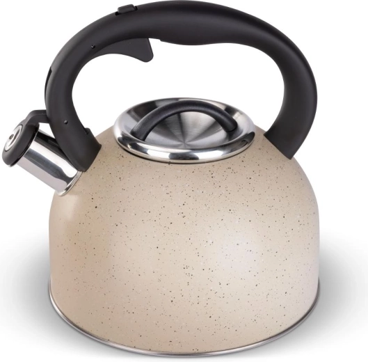 Lamart Edelstahl-Teekessel Dots 3 l cremefarben