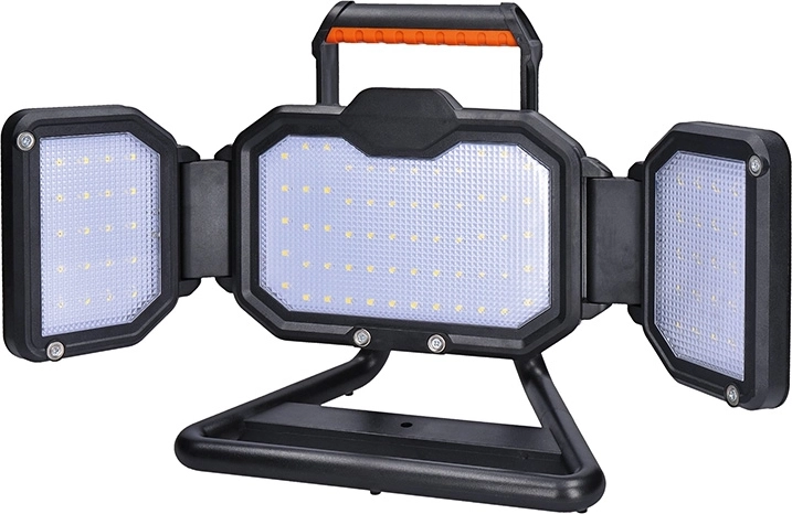 Solight draagbare oplaadbare LED-schijnwerper 30 W 3000 lm oranje-zwart