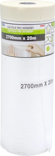 Ruban de masquage intérieur avec film de protection 270 cm × 17 m