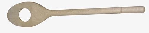 Cuillère en bois ovale avec trou 30 cm