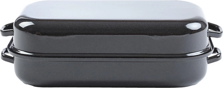 Geglazuurde braadslede met deksel 35 × 24 cm, glad oppervlak