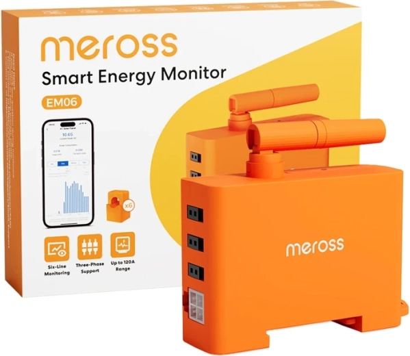 Slimme energieverbruiksmonitor Meross EM06P-EU met Wi‑Fi