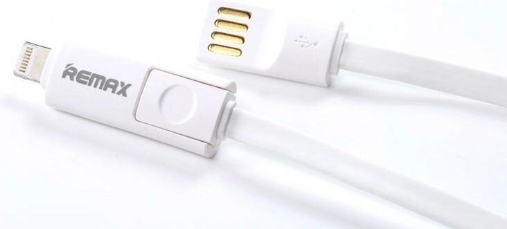 Remax charging cable micro USB with Lightning adapter 1.2 m white