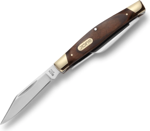 Buck 371 Stockman Woodgrain pocket folding knife with 3 blades