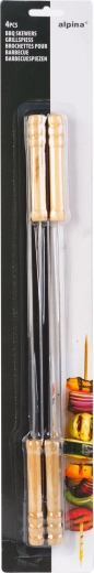 Set barbecuespiesen met houten handvat, 4 stuks
