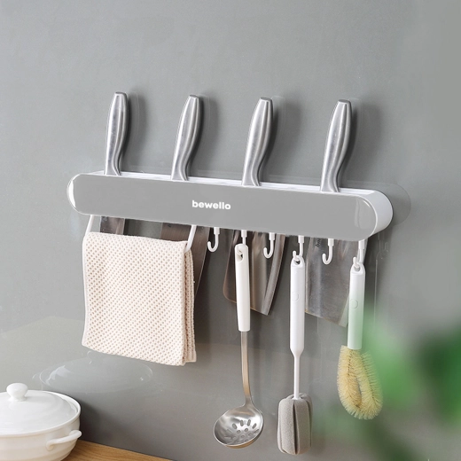 Multifunctional wall organizer with 7 hooks, 35 cm