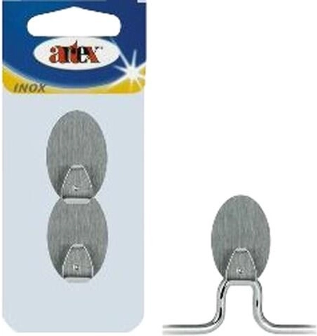 Zelfklevende roestvrijstalen ovale haak (2 stuks)