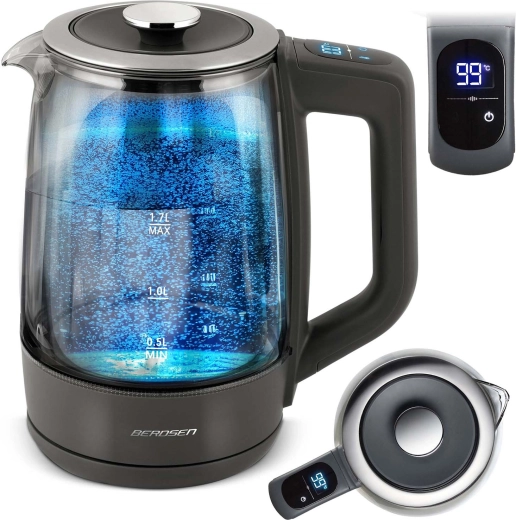 Glass electric kettle 1.7 L with touch display BERDSEN BD-711
