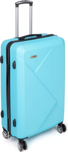 Valise rigide de voyage 68 cm bleu clair avec roulettes 360° et cadenas à code TSA