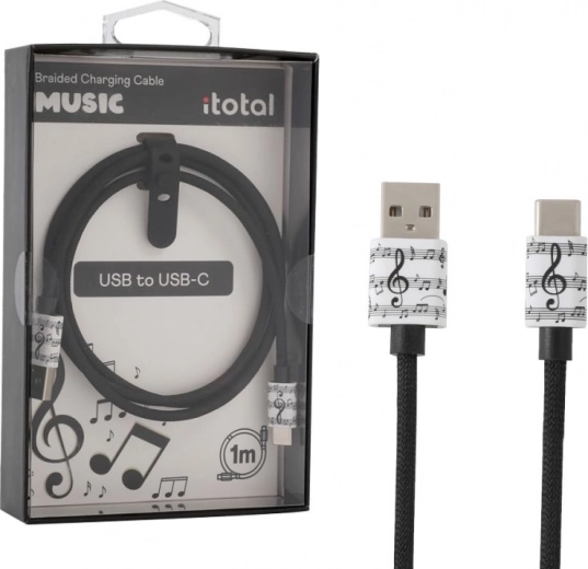 USB‑C charging cable with music motif