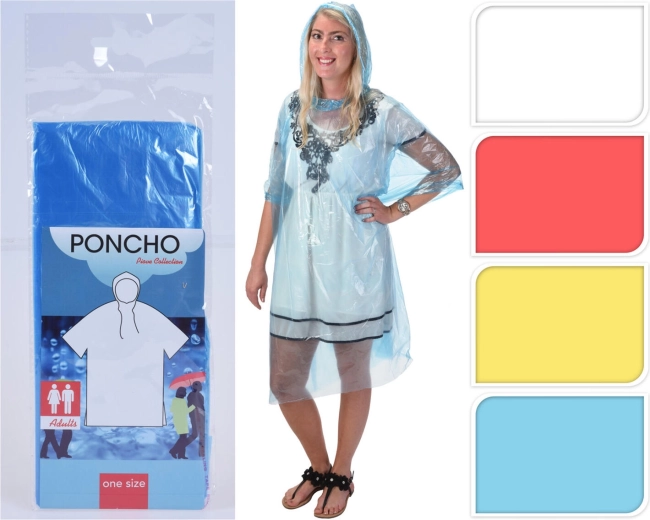 Regenponcho für Erwachsene aus PE, Farbmix