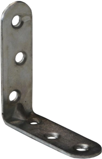 Équerre de montage emboutie 60 × 18 × 2 mm, zinc blanc, 15 pcs