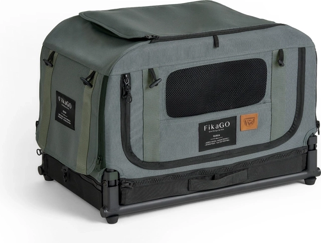 FikaGO faltbare Hunde-Transportbox/Kennel Queen L grün
