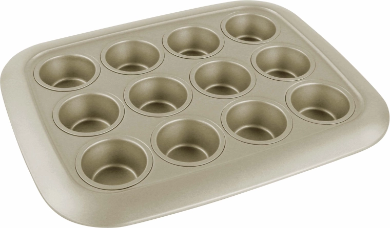 Kitchisimo muffin tin 12 pcs gold 29 × 23 × 3 cm