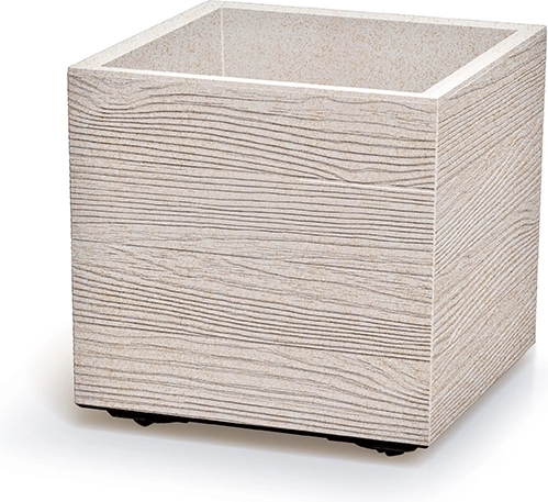 Cache-pot Madera Square Eco Wood 38,5 cm – blanc