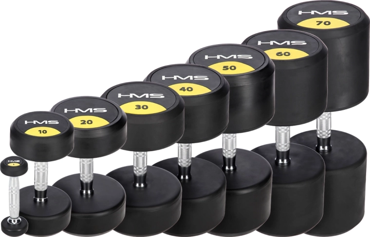 Rubber-coated dumbbell 9 kg HMS HG Pro