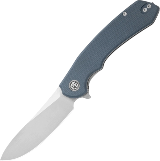 Petrified Fish Waterspout pocket knife 9 cm, satin, blue G10