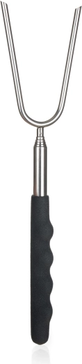 Fourchette télescopique pour grillade en inox avec poignée PVC 24–86 cm