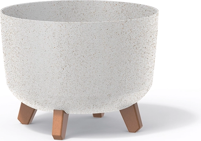 Cache-pot sur pieds Gracia ECO Wood 20 cm – blanc