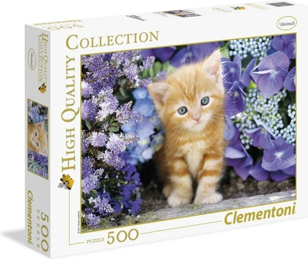 Puzzel Kittens tussen bloemen 500 stukjes