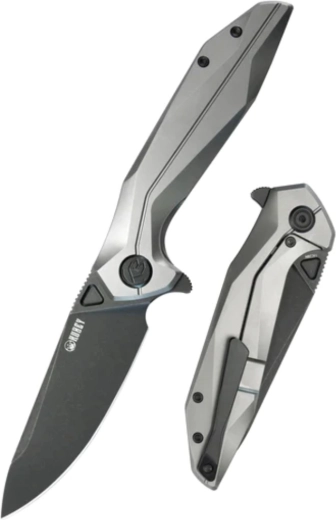 Kubey Nova couteau de poche en titane 9,3 cm, darkwash, gris