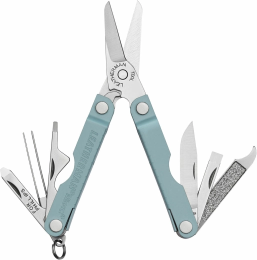 Leatherman Micra Arctic – compacte multifunctionele tool 10-in-1, roestvrij staal, blauwgrijs