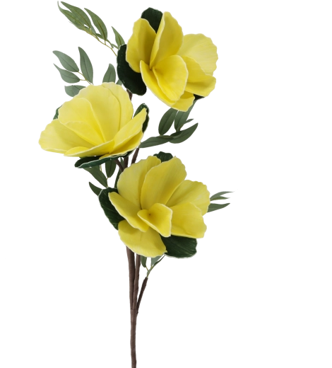 Decorative artificial flower 90 cm yellow