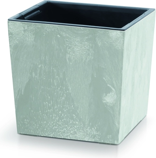Pot de fleurs URBI SQUARE LOW avec effet béton, 24 cm