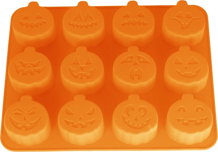 Moule en silicone pour pâtisserie citrouilles, 12 pcs, orange