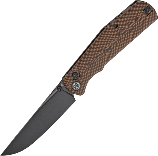 Petrified Fish Lis oranje zakmes met Black Stonewash-afwerking, G10 G-Mascus