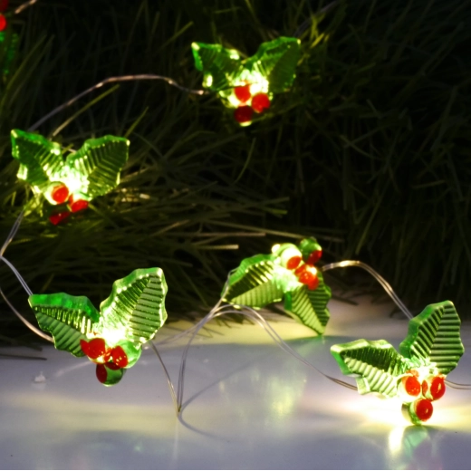 Lichtgevende LED maretak-slinger 20 LED op batterijen, warm wit, 2,2 m