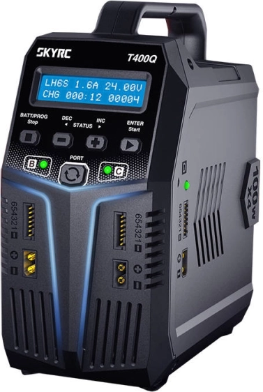 Vierkanaals slimme lader SKYRC T400Q 4×100 W