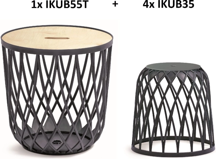 Uniqubo Universal Basket Set 4+1 – Anthracite