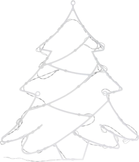 Light-Up Christmas Tree Window Decoration, 24 LEDs, 36 × 41 cm