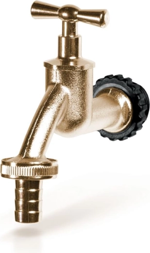 Metal tap for rain barrel in gold color Prosperplast