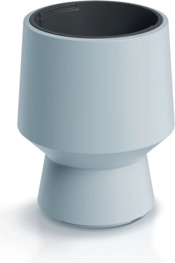 Planter with insert 34.3 cm – light grey modern plastic floor planter for patio and balcony