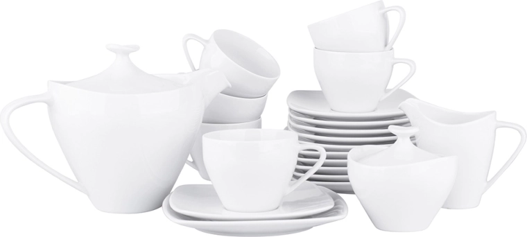Service à café blanc Mariapaula Moderna pour 6 personnes (21 pièces)