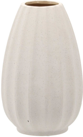 Ceramic vase, low, white, 13 × 13 × 20.5 cm